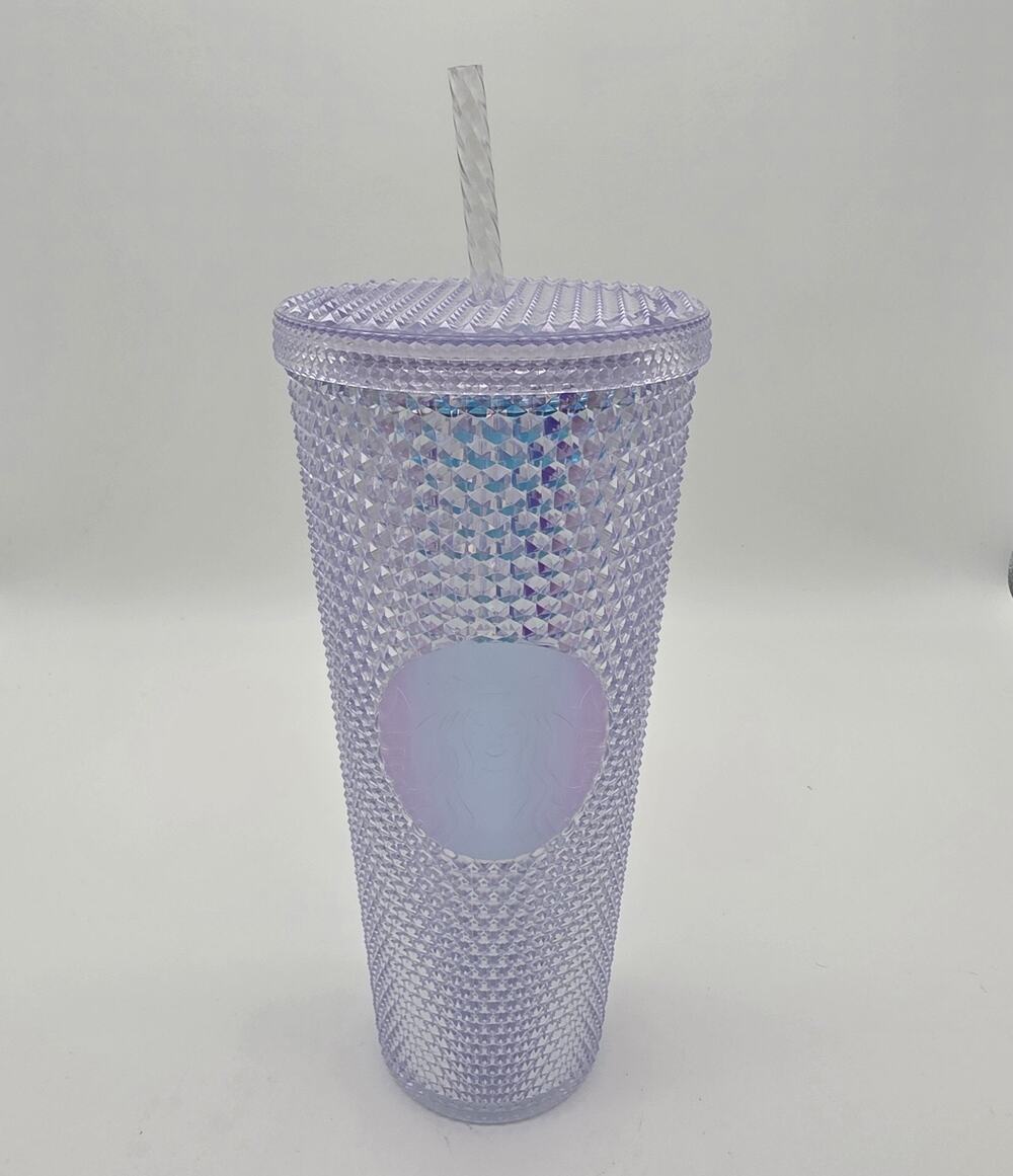 Starbucks 2021 Holiday Icy Lilac Iridescent Studded Tumbler 24 oz Straw